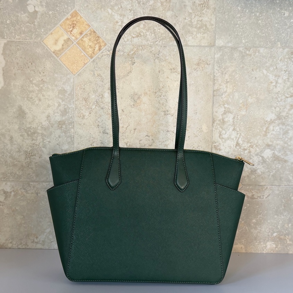 Michael Kors Marilyn LG Shoulder Tote Bag Dark Green - Picture 2 of 14